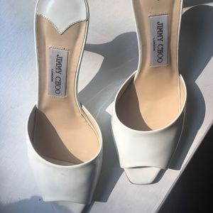 Authentic Jimmy Choo White Mules